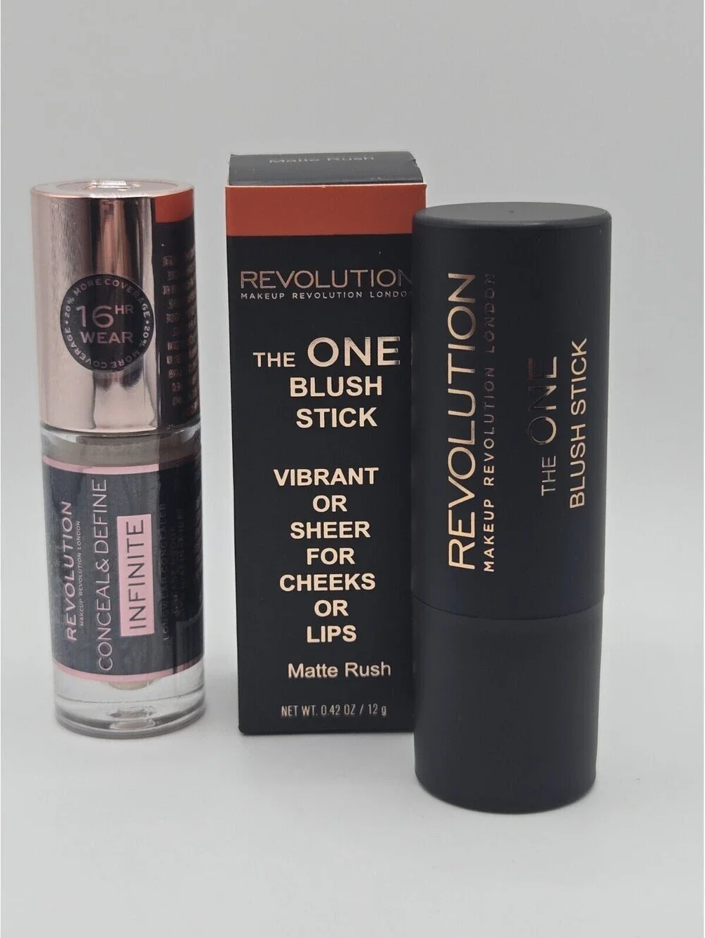 Revolution Makeup Lot One Blush Stick Matte Rush Lip Cheek Concealer Shade C3.5